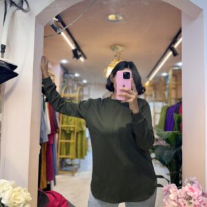 Everyday Slit-Sleeve T-Shirt _ Olive