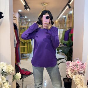 Everyday Slit-Sleeve T-Shirt _ Purple