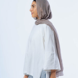 Relaxed Wide-Sleeve Oversized Top – OFF White