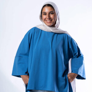 Relaxed Wide-Sleeve Oversized Top – Royal Blue